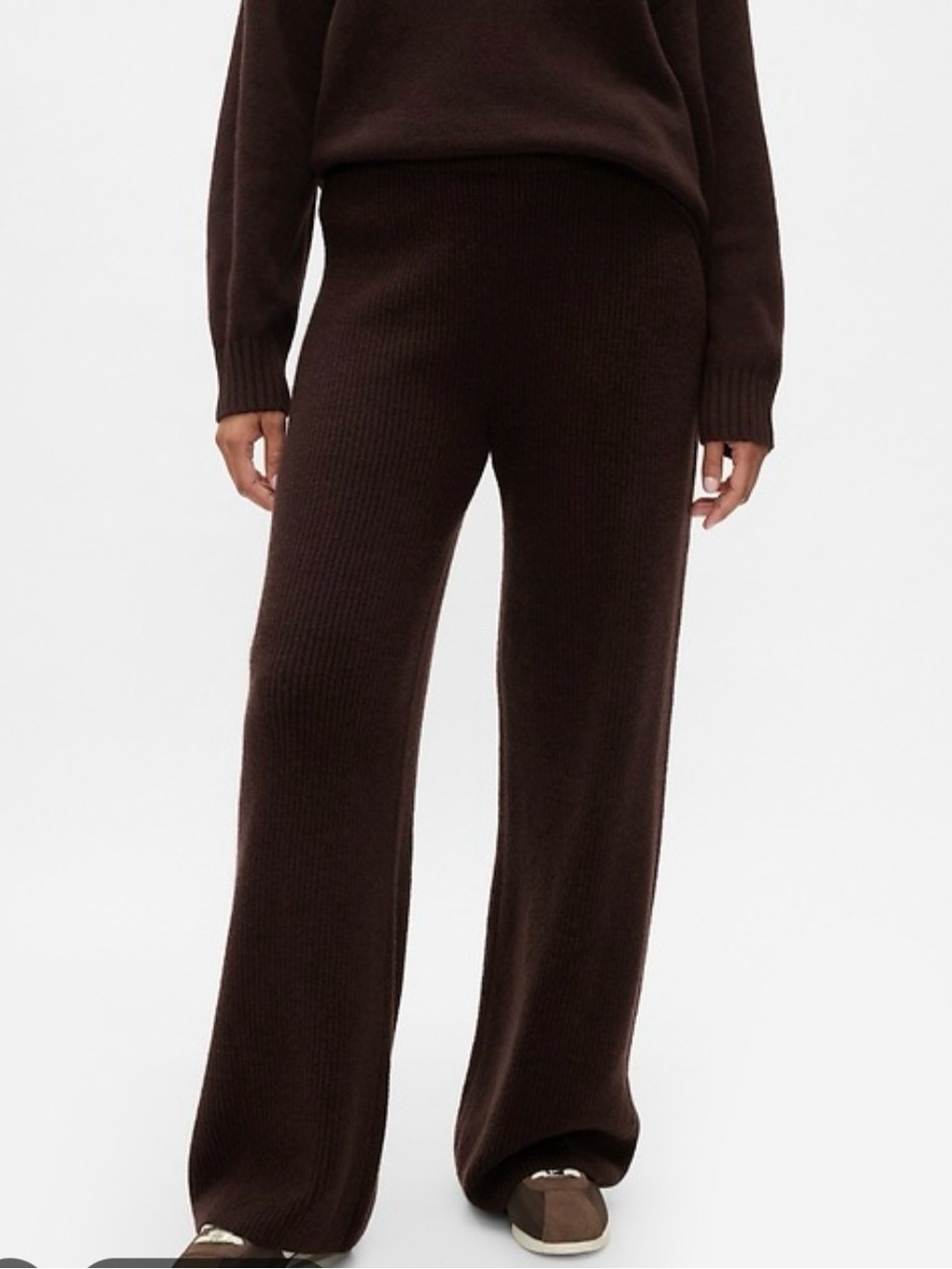 GAP CashSoft Chocolate Brown Wide-Leg Knit Pants